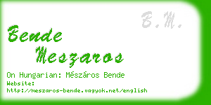 bende meszaros business card
