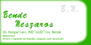 bende meszaros business card